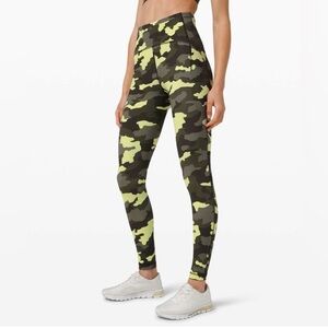 Lululemon Camo Leggings in Green and Yellow